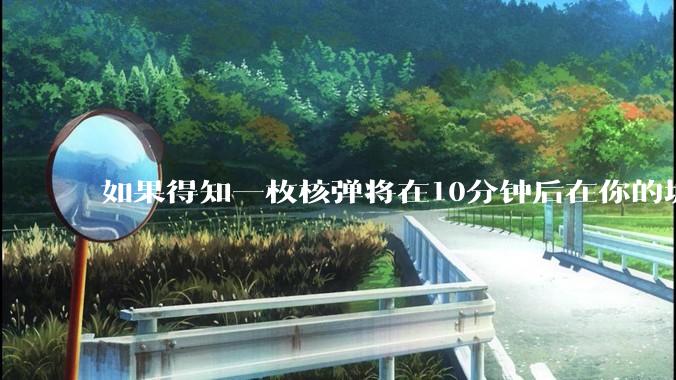 如果得知一枚核弹将在10分钟后在你的城市爆炸，除了等死还能干嘛？