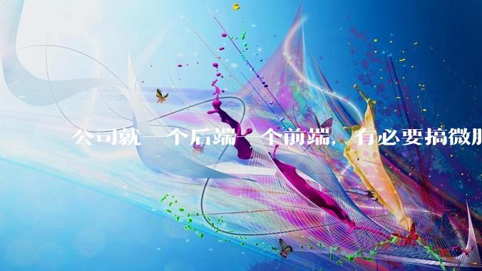 公司就一个后端一个前端，有必要搞微服务吗？