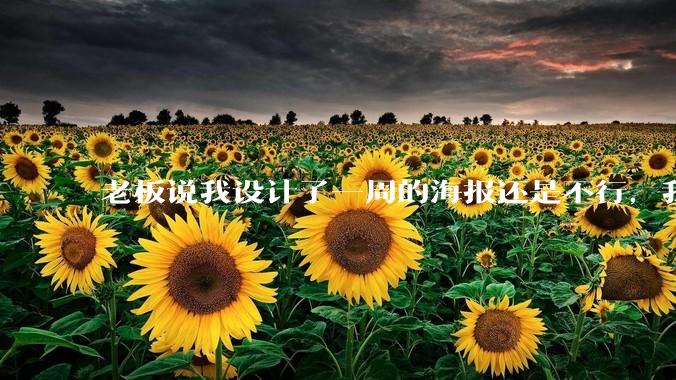 老板说我设计了一周的海报还是不行，我到底该怎么学啊？