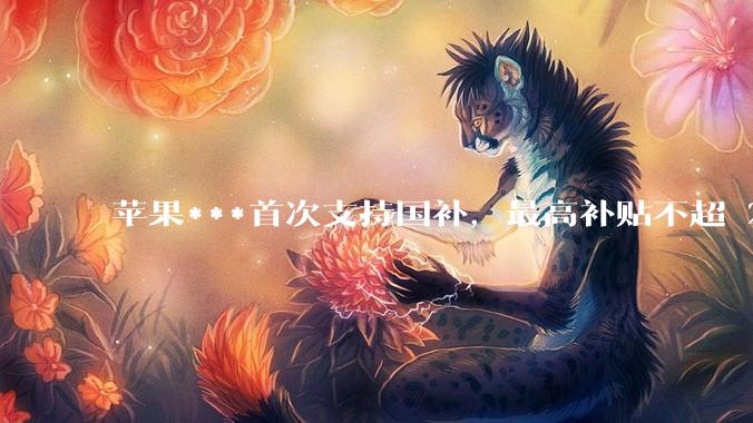 苹果***首次支持国补，最高补贴不超 2000 元，适用范围有哪些？***补贴后价格有优势吗？